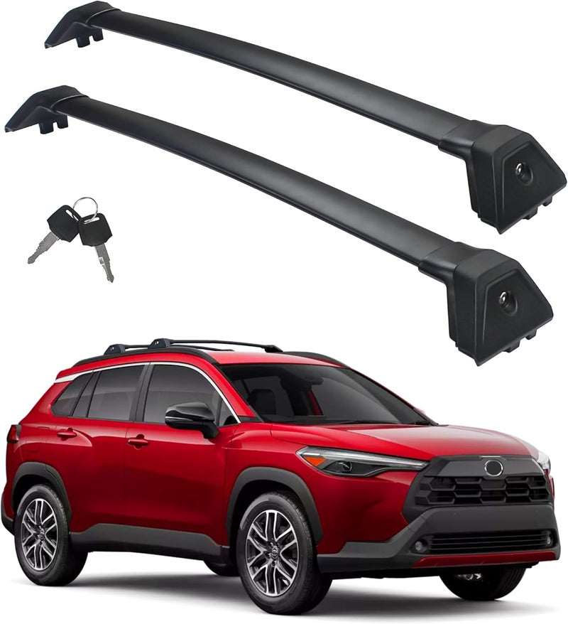 Autekcomma Heavy Duty Roof Rack Crossbar Compatible for Corolla Cross 2023-2026 (Not for L/Hybrid S) Black Matted Max 260lb Loading Weight Anti-Corrosion Aluminum Anti -Theft Locking Mechanism - Image 1