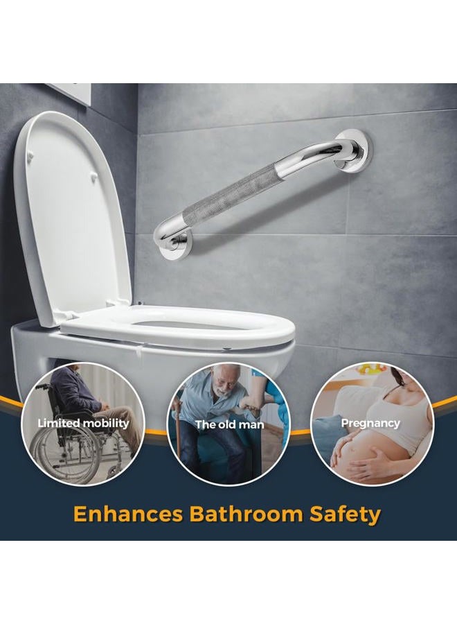 Ravinte Hardware Grab Bars for Shower, 2 Pack 16-Inch Anti Slip Shower Handles for Elderly, Safety Shower Grab Bar, Stainless Steel Handicap Grab Bars for Bathroom (Polished Nickel 1" Diameter) - Image 2