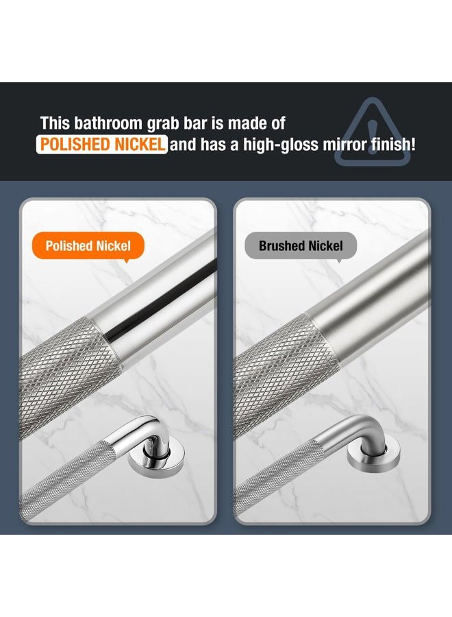 Ravinte Hardware Grab Bars for Shower, 2 Pack 16-Inch Anti Slip Shower Handles for Elderly, Safety Shower Grab Bar, Stainless Steel Handicap Grab Bars for Bathroom (Polished Nickel 1" Diameter) - Image 5
