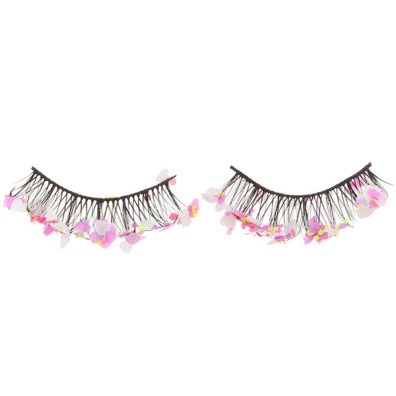 PRETYZOOM Glitter False Eyelashes 1 Pair Colorful Sparkle Strip Lashes for Women Festival Party Performance Eye Makeup - Image 1