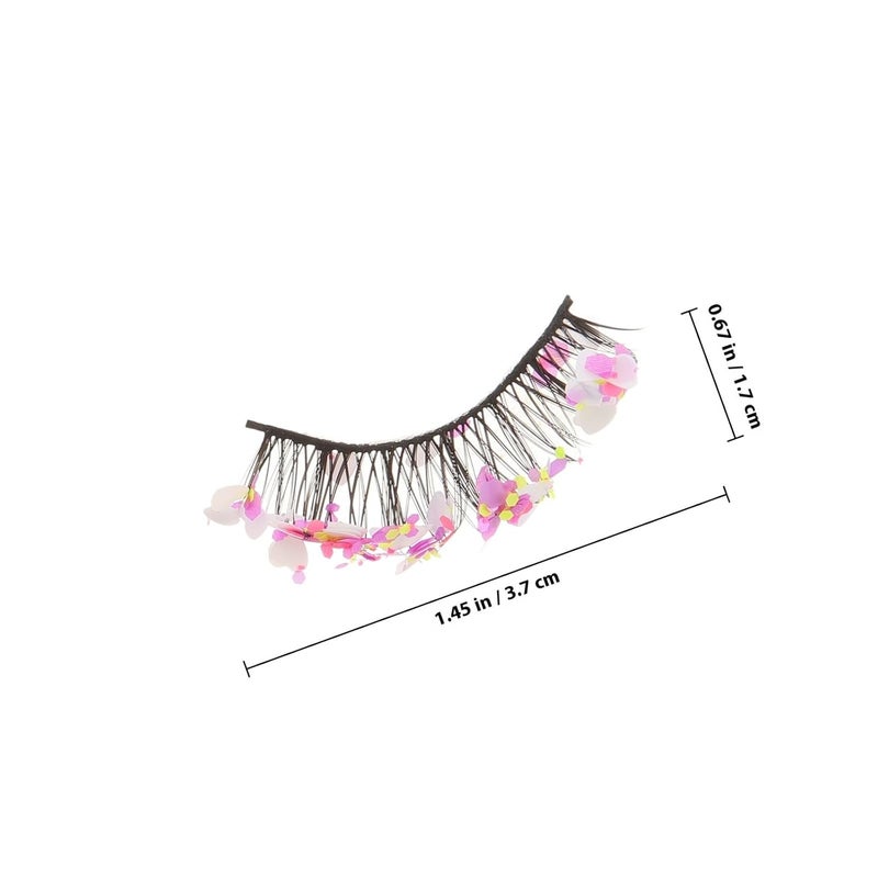 PRETYZOOM Glitter False Eyelashes 1 Pair Colorful Sparkle Strip Lashes for Women Festival Party Performance Eye Makeup - Image 2