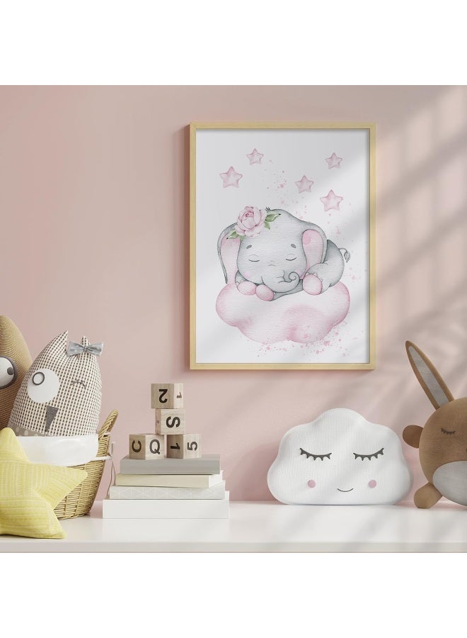 Canssape Pink Elephant Nursery Wall Decor Set of 6 Baby Girl Room Decor Elephant Wall Art Goodnight On Moon |Dream Big Little One Decoration for Kids Nursery Girls Room|(8"x10")(Unframed) - Image 4