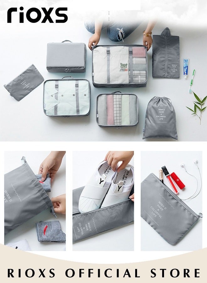 ريوكس 10 قطع مكعبات تغليف للسفر، منظم مكعبات تغليف أمتعة مقاوم للماء، مجموعة مكعبات تغليف للسفر، مكعبات تخزين الملابس والأحذية، حقائب منظم سفر قابلة لإعادة الاستخدام للأغراض الأساسية للسفر - Image 3