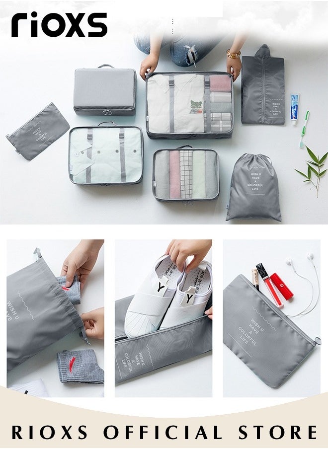RIOXS - 10Pcs Packing Cubes for Storage Luggage Packing Cube Organizer Travel Packing Cubes Set Clothes Shoes Storage Travel Organizer Bags for Luggage - Image 1