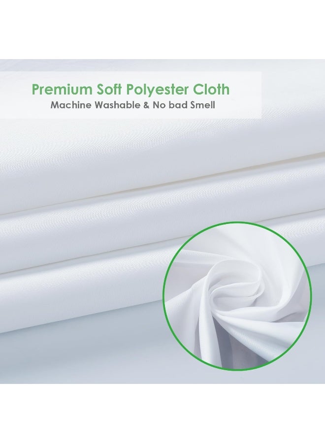 WellColor Extra Wide Shower Curtain Liner 84 x 72 Inch, Fabric Shower Curtain Liner for Bathroom Curtain, Hotel Quality, Water Repellent, White - Image 2