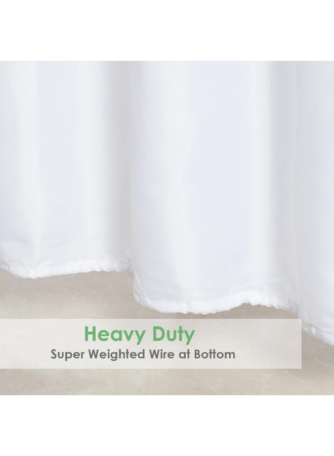 WellColor Extra Wide Shower Curtain Liner 84 x 72 Inch, Fabric Shower Curtain Liner for Bathroom Curtain, Hotel Quality, Water Repellent, White - Image 5