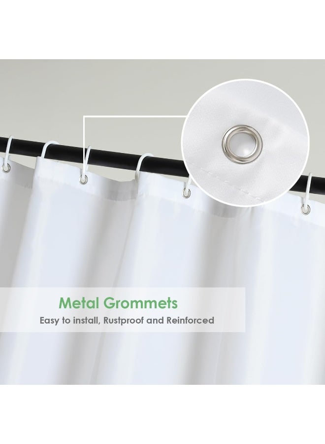 WellColor Extra Wide Shower Curtain Liner 84 x 72 Inch, Fabric Shower Curtain Liner for Bathroom Curtain, Hotel Quality, Water Repellent, White - Image 4