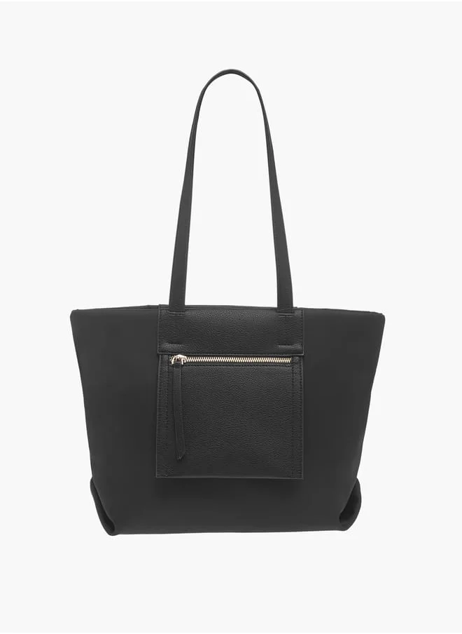 MISSY Womens Missy Solid Tote Bag With Double Handle And Zip Closure