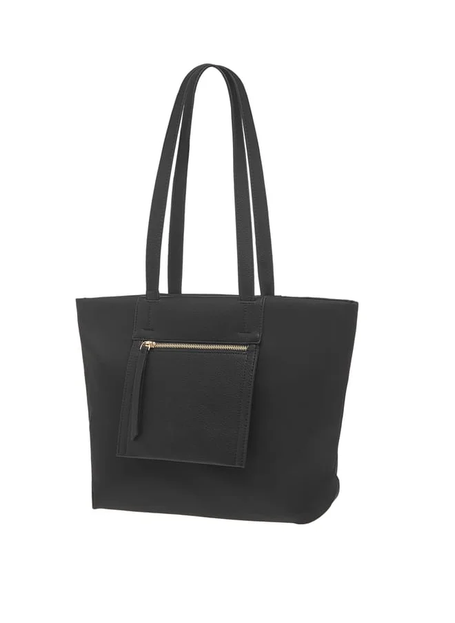 MISSY Womens Missy Solid Tote Bag With Double Handle And Zip Closure