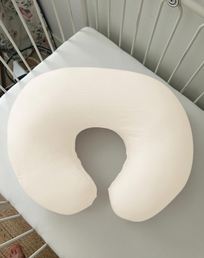 Wimist Nursing Pillow Covers, Muslin Nursing Cover for Breastfeeding Pillows, Comfortable for Baby Girls and Boys (Pale Yellow) - Image 4