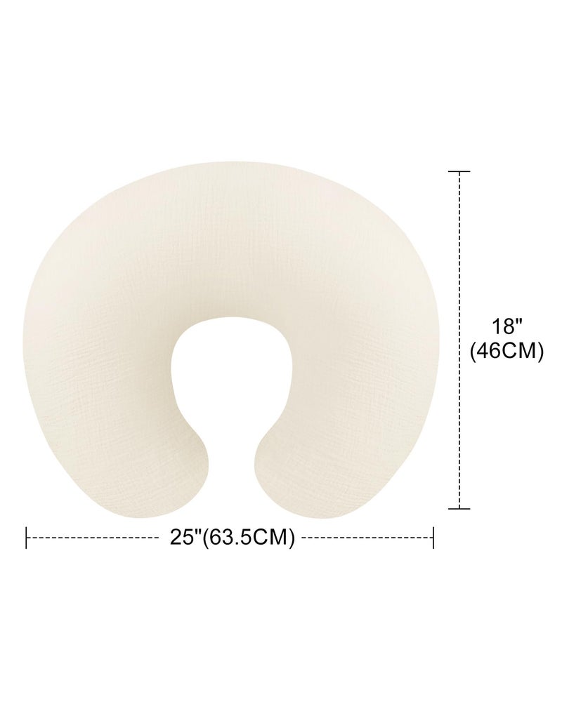 Wimist Nursing Pillow Covers, Muslin Nursing Cover for Breastfeeding Pillows, Comfortable for Baby Girls and Boys (Pale Yellow) - Image 2