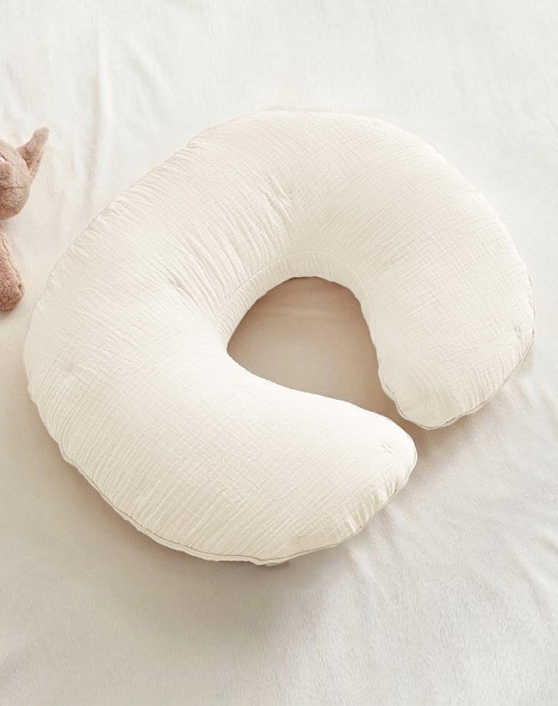 Wimist Nursing Pillow Covers, Muslin Nursing Cover for Breastfeeding Pillows, Comfortable for Baby Girls and Boys (Pale Yellow) - Image 3