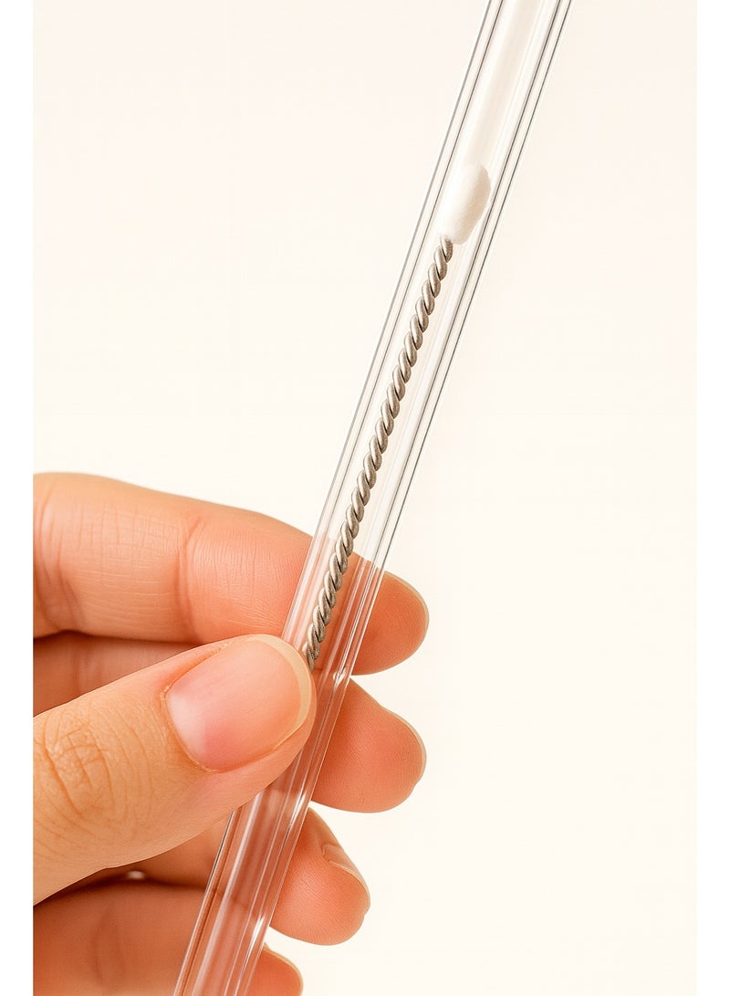 Home Care Christmas Reusable Clear Straws Set with Cute Festive Charms â 5PCS Drinking Straws with Cleaning Brush for Holiday Parties & Kids - Image 4