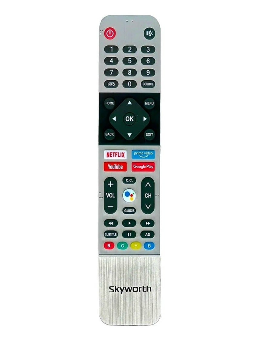 New Replaced Remote Control Fit For Skyworth All Smart Tv With Voice Function Built-In Netflix Prime-Video Youtube Google-Play