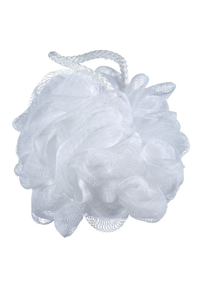 iboodi 60g/pcs White Mesh Bath Sponge Pouf Shower Loofahs Shower Puff Pack of 4 (White) - Image 2