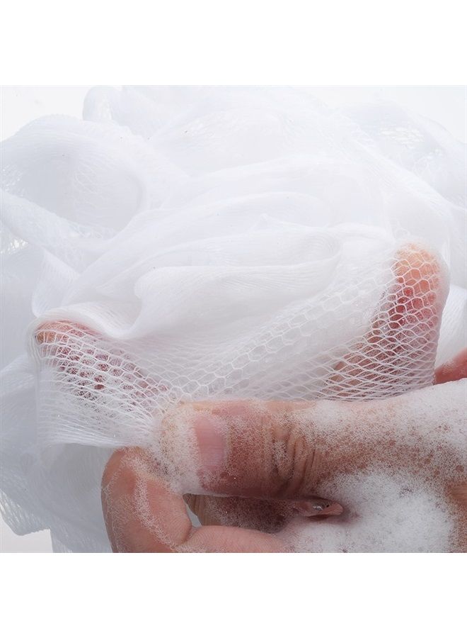 iboodi 60g/pcs White Mesh Bath Sponge Pouf Shower Loofahs Shower Puff Pack of 4 (White) - Image 5