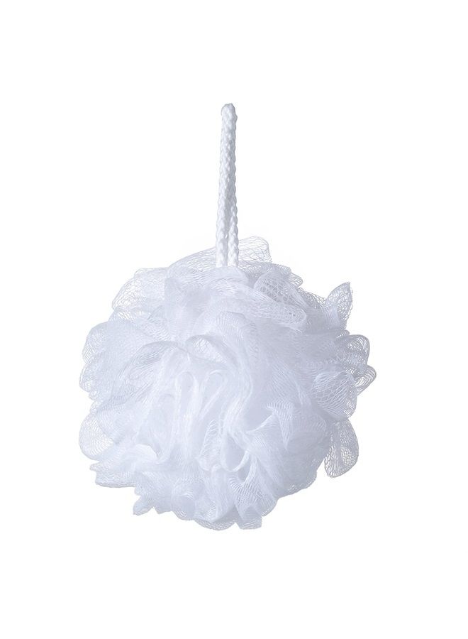 iboodi 60g/pcs White Mesh Bath Sponge Pouf Shower Loofahs Shower Puff Pack of 4 (White) - Image 3