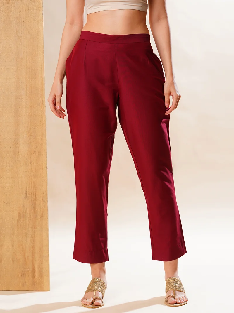 جلو باص Globus Women Pleated Mid-Rise Front Pleated Trousers
