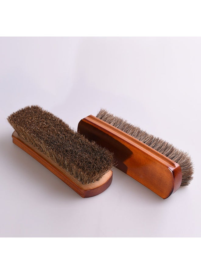 Wooden Handle Horsehair Bristles Hair Brush Leather Boot Shoes Polishing Brush Shoes Brush Horse Hair Scrub Boots Polishing Buffing Brush - Image 2
