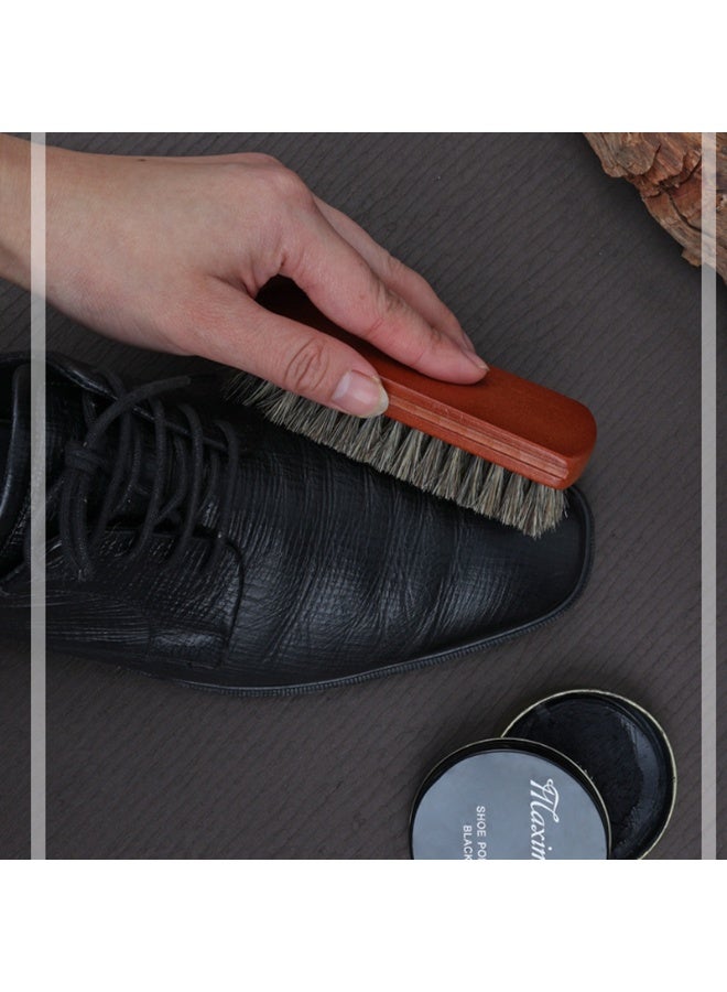 Wooden Handle Horsehair Bristles Hair Brush Leather Boot Shoes Polishing Brush Shoes Brush Horse Hair Scrub Boots Polishing Buffing Brush - Image 5