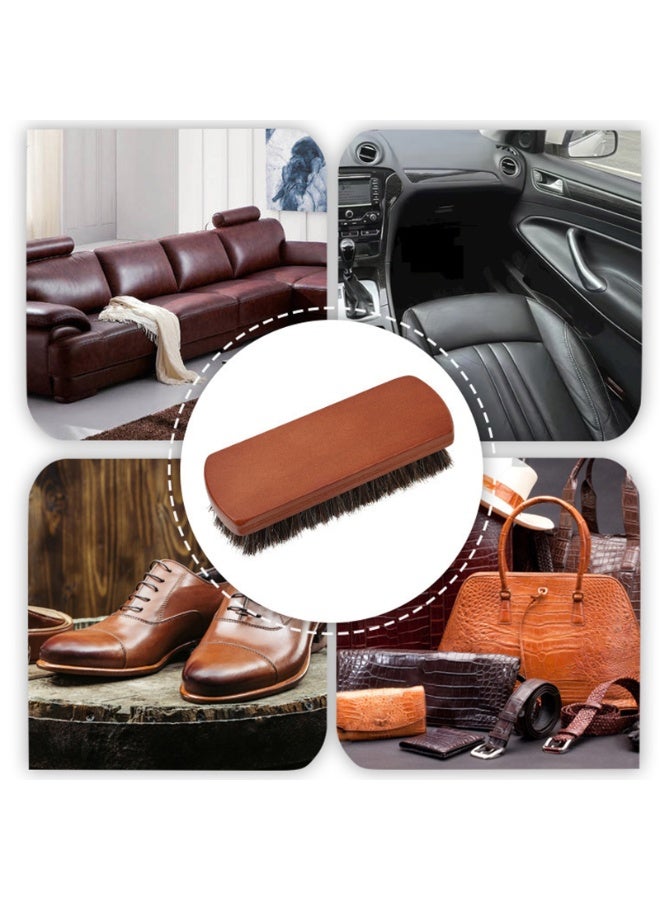 Wooden Handle Horsehair Bristles Hair Brush Leather Boot Shoes Polishing Brush Shoes Brush Horse Hair Scrub Boots Polishing Buffing Brush - Image 3