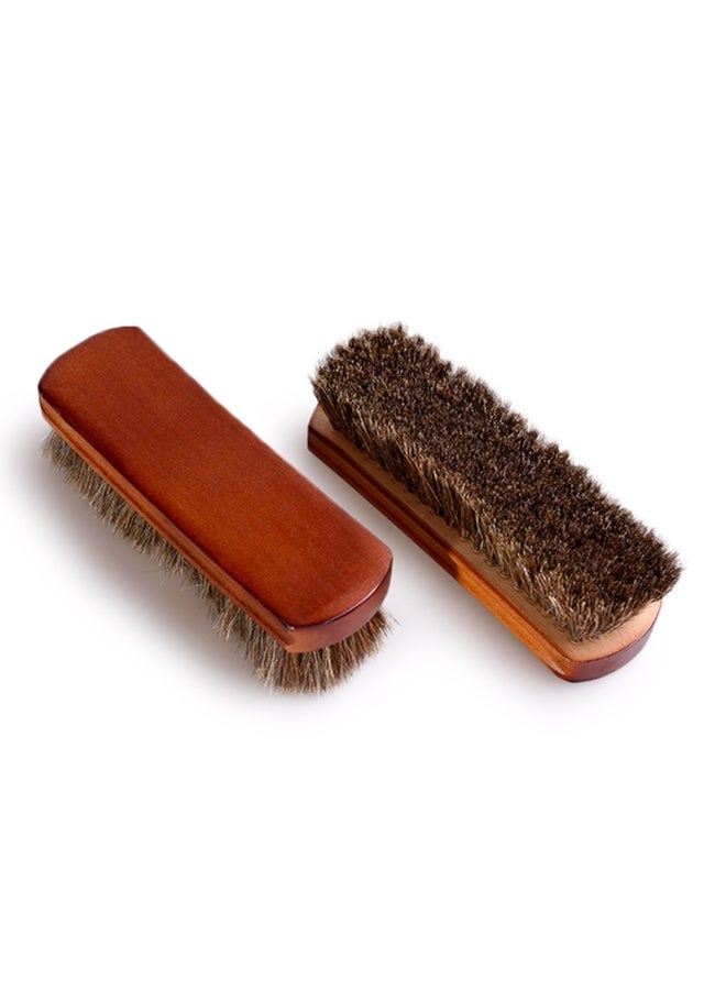 Wooden Handle Horsehair Bristles Hair Brush Leather Boot Shoes Polishing Brush Shoes Brush Horse Hair Scrub Boots Polishing Buffing Brush - Image 1