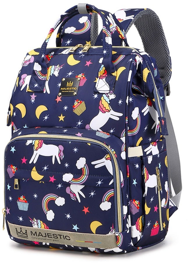 Majestic 133 3 Pcs Baby Maternity Diaper Fashion Waterproof Multifunctional large capacity backpack bag - Unicorn Violet  - Image 1