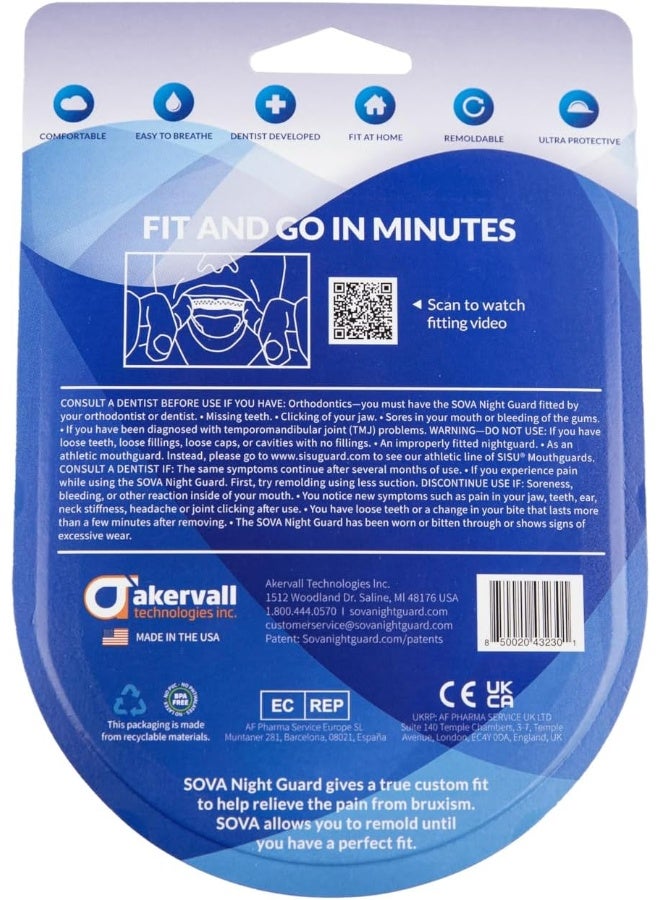 SOVA Aero Night Guard with Case - 1.6mm Thin - Custom-Molded Fit - Protects Against Nighttime Teeth Grinding & Clenching - FSA/HSA Eligible - Odor & Taste Free - Remoldable Up to 20 Times - Non Toxic - Image 2
