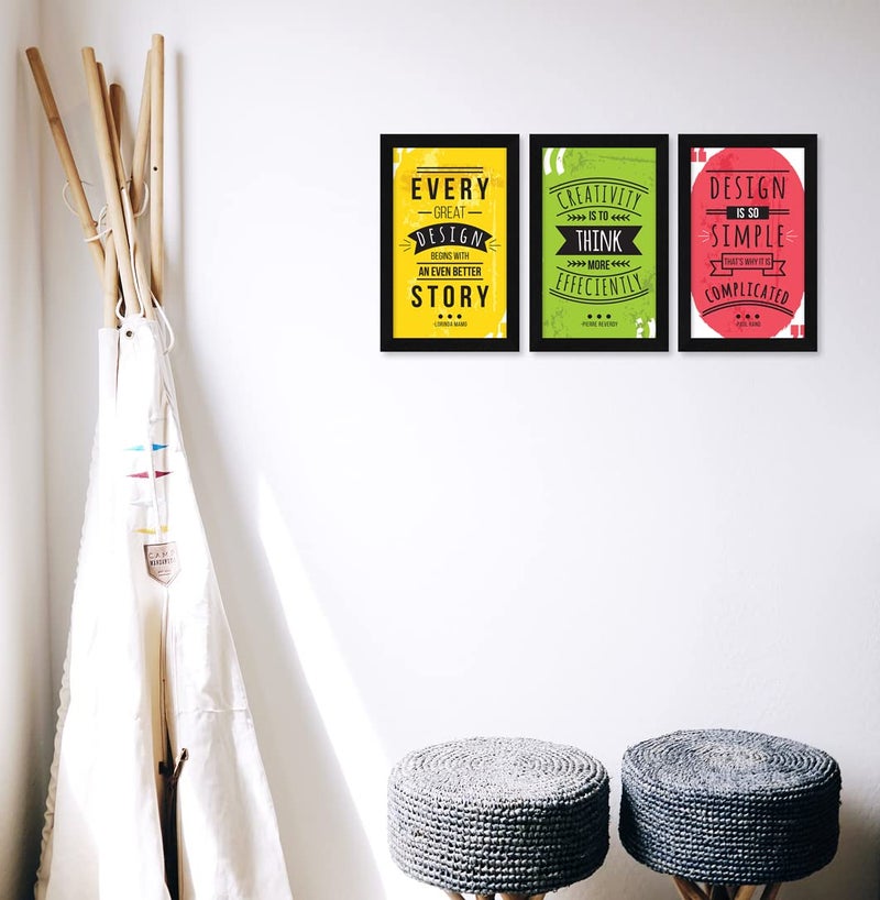 ArtX Paper Motivational Quote Wall Frame Art, Framed Paintings, Multicolor, Abstract, 13.0 X 25.5 inches(Combined), 8.5 X 13 each, Set of 3 (Design Quotes) - Image 3