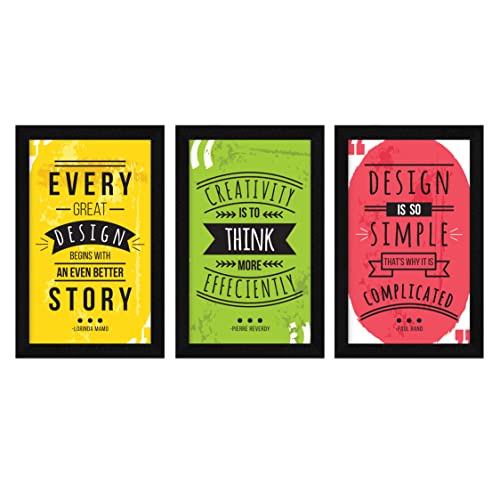 ArtX Paper Motivational Quote Wall Frame Art, Framed Paintings, Multicolor, Abstract, 13.0 X 25.5 inches(Combined), 8.5 X 13 each, Set of 3 (Design Quotes) - Image 1