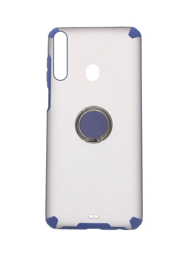 فيسوس غطاء خلفي مضاد الصدمة الناعم الشفاف لـ Samsung A10s مع حامل الحلقة المعدنية صافية/زرقاء - Image 1