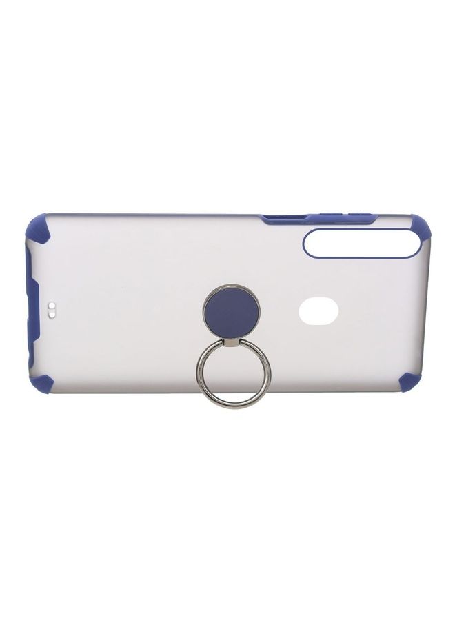 فيسوس غطاء خلفي مضاد الصدمة الناعم الشفاف لـ Samsung A10s مع حامل الحلقة المعدنية صافية/زرقاء - Image 2