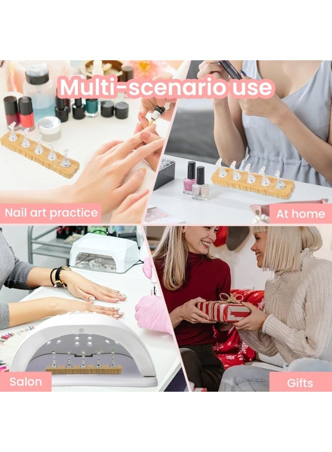 Nail Stand for Press On Nails Art Display Practice 2 Sets, 1 Heart Shaped Acrylic Magnetic Nail Stands, Fake Nail Holder Tips With 200 PCS Double-Sided Tape, Nail Kit Home DIY Salon Supplies - Image 5