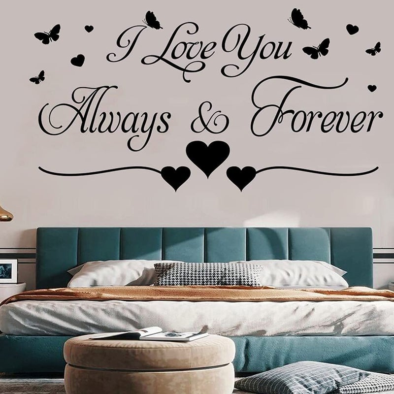 Black Vinyl Wall Decor I Love You Always  Forever Wall Sticker Home Art Decal for Couple  Kids Room