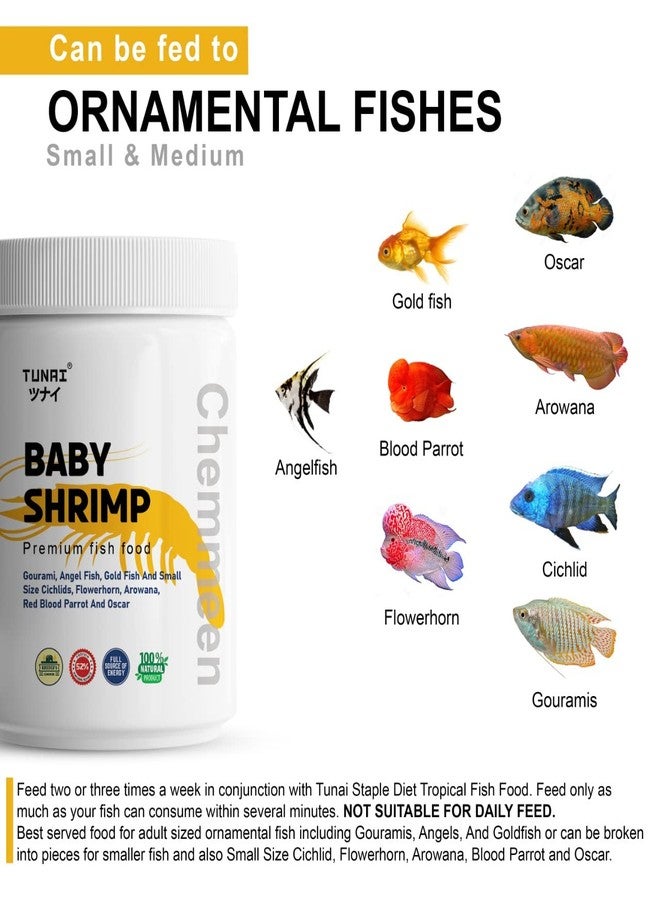 روبيان توناي تشيمين المجفف بالشمس بالكامل، طعام مثالي لأسماك الزينة | 50 غرام | مناسب لجميع مراحل حياة أسماك فلاور هورن، أروانا، ببغاء الدم الأحمر، أوسكار، سيكلد، والسلاحف - Image 5