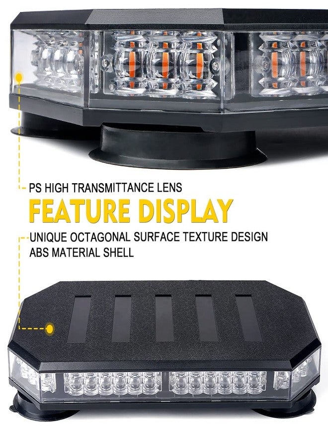 LUMENIX شريط إضاءة تحذيرية وامضة من لومينيكس 42 LED مثبت على السقف مع وحدة تحكم لمركبات البناء وشاحنات السحب وسيارات البريد وكاسحات الثلج باللون الكهرماني (تصميم حاصل على براءة اختراع) - Image 4