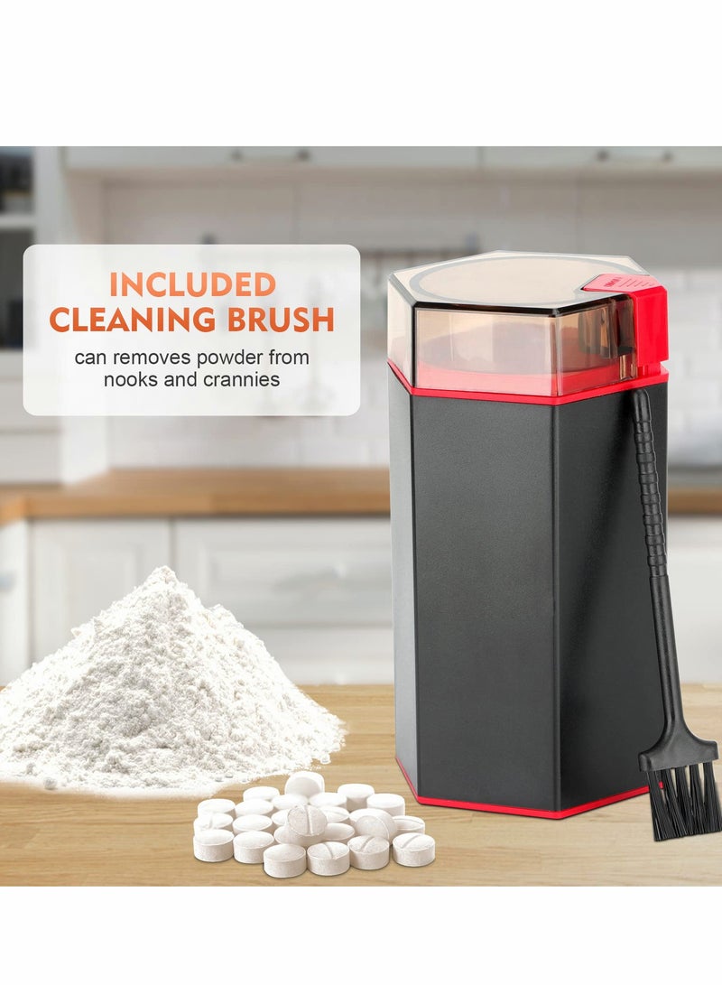 SYOSI Powder Grinder, Electric Removable Adjustable Stainless Steel Blades Strong Grinder for Coffee, Spice, Vitamin Tablets, Pills  - Image 3