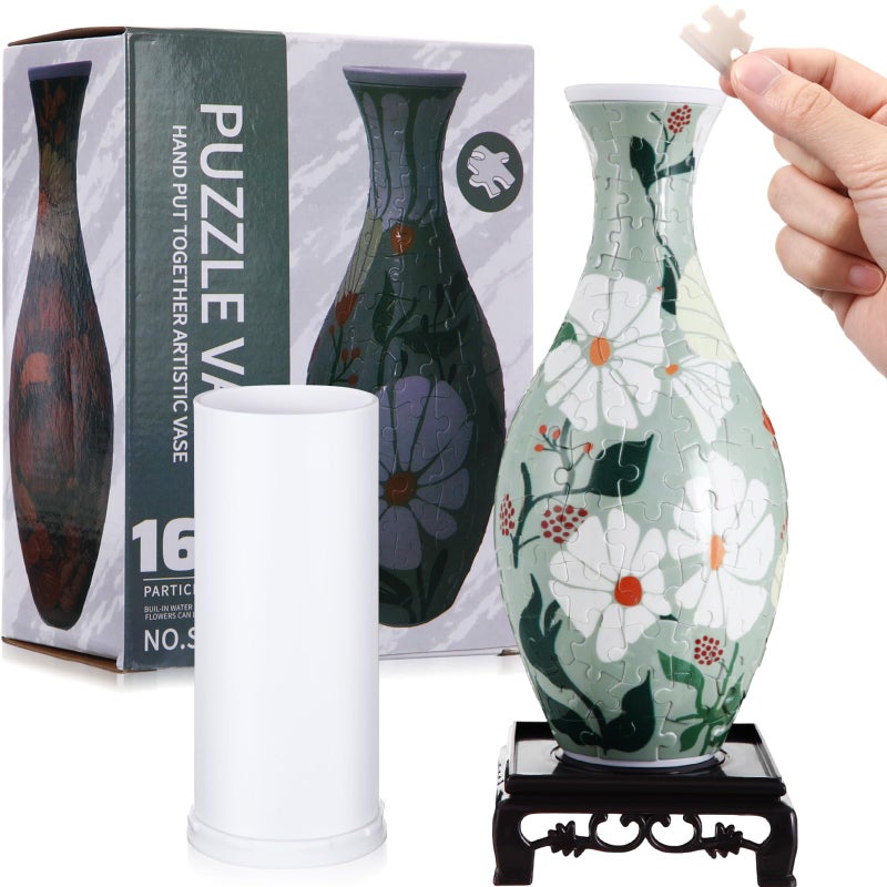 Silipull 3D Puzzle Vase Puzzle Flower Vase Crafted from 160 Curved Plastic Pieces 3D DIY Housewarming Gift for Flower Arrangements and Home DecorationBoho - Image 3