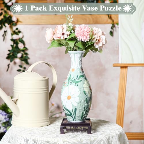 Silipull 3D Puzzle Vase Puzzle Flower Vase Crafted from 160 Curved Plastic Pieces 3D DIY Housewarming Gift for Flower Arrangements and Home DecorationBoho - Image 5