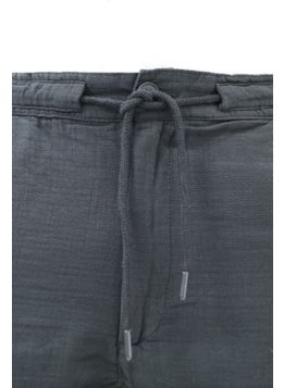 Cool Tarz Cool Style Men's Black Musli Laced Linen Shorts  - Image 3