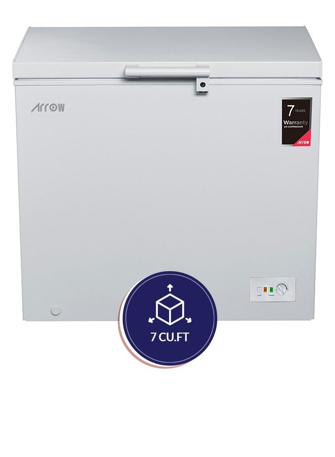 Arrow 200L 7.1 Cu.Ft Chest Freezer with Energy Saving, Super Freeze, Electronic Temperature Control, Manual Defrost, Recessed External Handle, Wheels, White Finish | Model No: RO-300F - Image 5