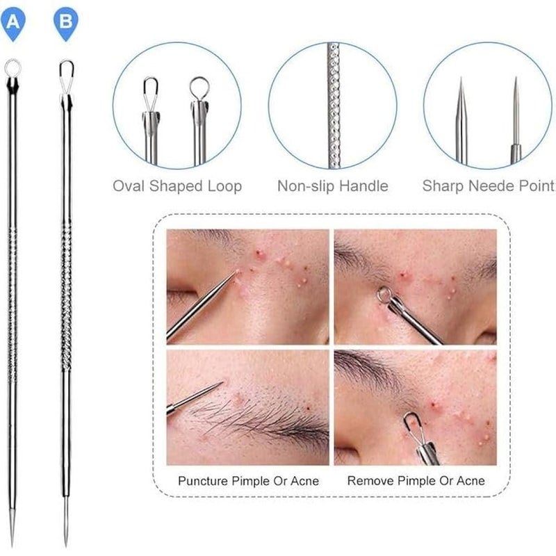 MySouqEg - Store (4 pcs) Acne Needle Set, Treatment for Blackhead, Pimple, and Whitehead Removal, Acne Tool, Stainless Steel - Image 4
