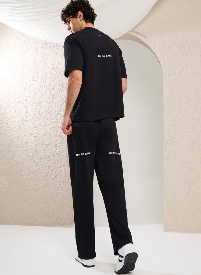 Styli Minimal Printed Oversized T-Shirt and Joggers Set  - Image 1