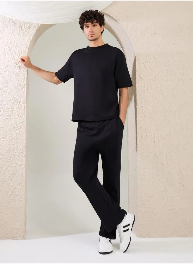 Styli Minimal Printed Oversized T-Shirt and Joggers Set