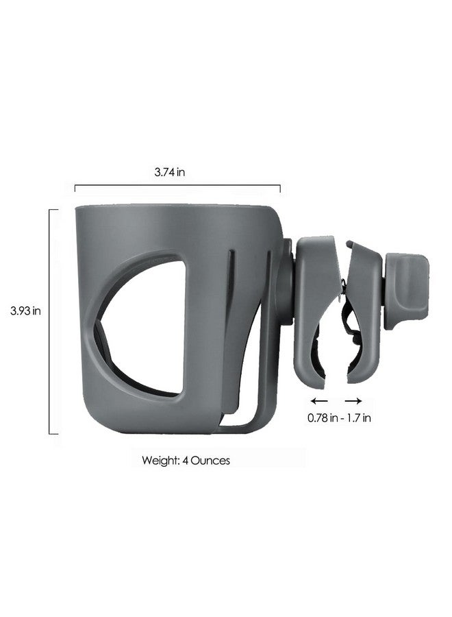 Digital Nc New Stroller Cup Holder for Stanley Quencher H2.0 (30 & 40 Oz. Models), Also Compatible with Stanley IceFlow (20 & 30 Oz. Models) - Gray - Image 4