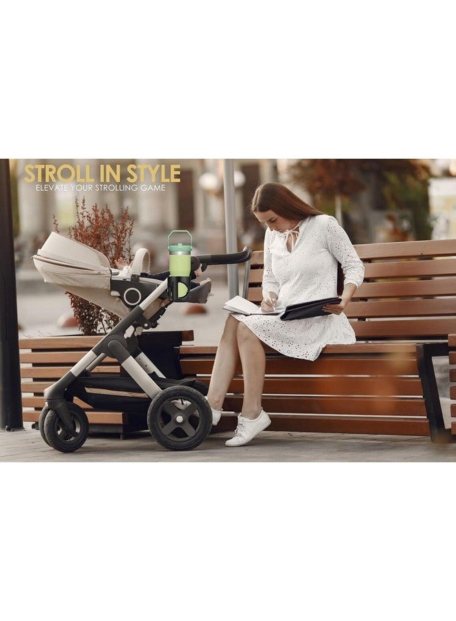 Digital Nc New Stroller Cup Holder for Stanley Quencher H2.0 (30 & 40 Oz. Models), Also Compatible with Stanley IceFlow (20 & 30 Oz. Models) - Gray - Image 3