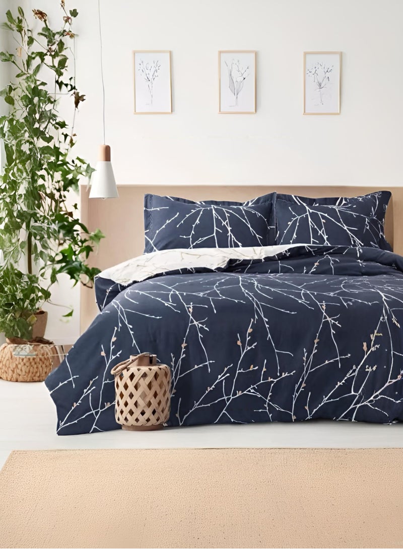 مجموعة أغطية السرير DD HOME ، مجموعة أغطية لحاف بحجم توين / مفرد ، 4 قطع مع غطاء لحاف 160×210 سم + 1 ملاءة مشدودة + 2 غطاء وسادة ، مجموعة غطاء لحاف