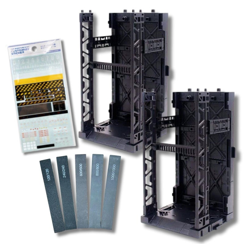 Someie Plastic Model Display Items Set Plastic Model Gundam Interlocking Display Base x2 Customization Stickers x1 Sanding Stick 1202406008001000 - Image 2
