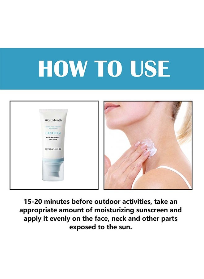 West&Month Centella Water-Fit Sun Serum,Mild Safe Sun SPF50+ For All Skin Types and Skin Tones 50ml  - Image 5