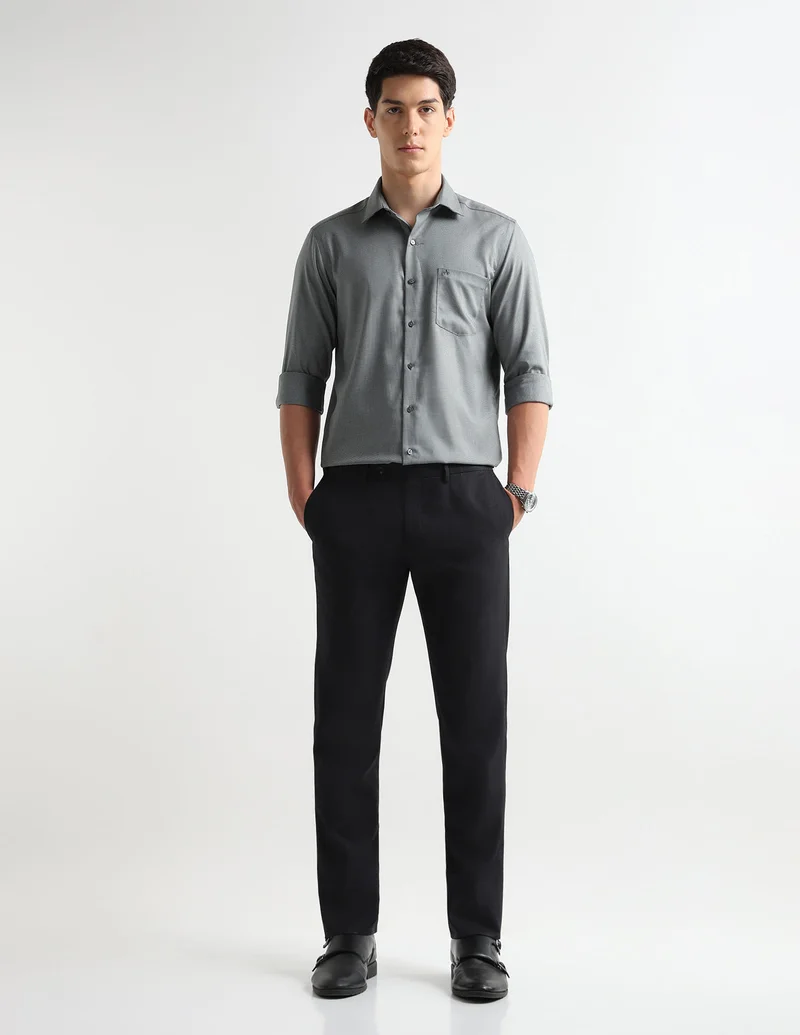 Arrow Green Manhattan Slim Fit Auto Press Shirt for Men | Best Price UAE